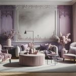 Scegli tonalità di lilla chiaro e scuro per le pareti e abbinalo a tessuti e accessori coordinating